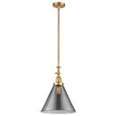 Cone Mini Pendant shown in the Satin Gold finish with a Plated Smoke shade