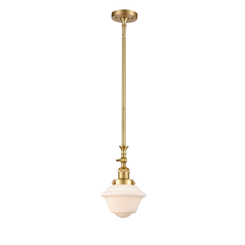 Oxford Mini Pendant shown in the Satin Gold finish with a Matte White shade