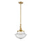 Oxford Mini Pendant shown in the Satin Gold finish with a Seedy shade