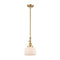 Bell Mini Pendant shown in the Satin Gold finish with a Matte White shade