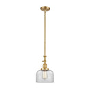 Bell Mini Pendant shown in the Satin Gold finish with a Clear shade