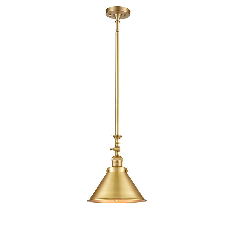 Briarcliff Mini Pendant shown in the Satin Gold finish with a Satin Gold shade