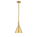 Appalachian Mini Pendant shown in the Satin Gold finish with a Satin Gold shade