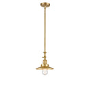 Railroad Mini Pendant shown in the Satin Gold finish with a Satin Gold shade