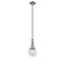 Beacon Mini Pendant shown in the Brushed Satin Nickel finish with a Clear shade