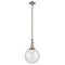 Beacon Mini Pendant shown in the Brushed Satin Nickel finish with a Seedy shade