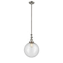 Beacon Mini Pendant shown in the Brushed Satin Nickel finish with a Seedy shade