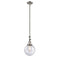 Beacon Mini Pendant shown in the Brushed Satin Nickel finish with a Seedy shade