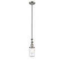 Dover Mini Pendant shown in the Brushed Satin Nickel finish with a Seedy shade