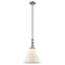 Cone Mini Pendant shown in the Brushed Satin Nickel finish with a Matte White shade