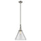 Cone Mini Pendant shown in the Brushed Satin Nickel finish with a Clear shade