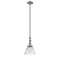 Cone Mini Pendant shown in the Brushed Satin Nickel finish with a Clear shade