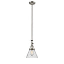 Cone Mini Pendant shown in the Brushed Satin Nickel finish with a Seedy shade