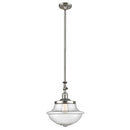 Oxford Mini Pendant shown in the Brushed Satin Nickel finish with a Seedy shade