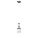 Bell Mini Pendant shown in the Brushed Satin Nickel finish with a Seedy shade