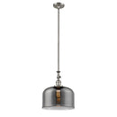 Bell Mini Pendant shown in the Brushed Satin Nickel finish with a Plated Smoke shade