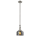 Bell Mini Pendant shown in the Brushed Satin Nickel finish with a Plated Smoke shade