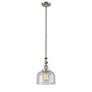 Bell Mini Pendant shown in the Brushed Satin Nickel finish with a Seedy shade