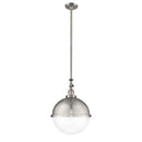 Hampden Pendant shown in the Brushed Satin Nickel finish with a Clear shade