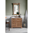 James Martin Savannah 36" Driftwood Single Vanity with 3 cm Carrara Marble Top 238-104-5511-3CAR