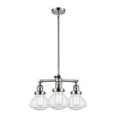 Olean Chandelier shown in the Polished Chrome finish with a Seedy shade