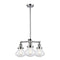 Olean Chandelier shown in the Polished Chrome finish with a Seedy shade