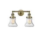 Bellmont Bath Vanity Light shown in the Antique Brass finish with a Seedy shade