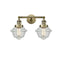 Oxford Bath Vanity Light shown in the Antique Brass finish with a Seedy shade