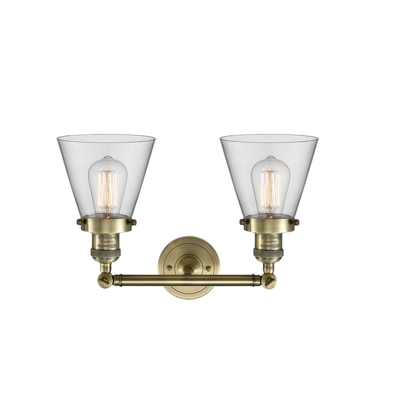 Innovations Lighting Small Cone 2 Light Bath Vanity Light Part Of The Franklin Restoration Collection 208-AB-G62-LED