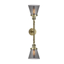 Innovations Lighting Small Cone 2 Light Bath Vanity Light Part Of The Franklin Restoration Collection 208-AB-G63-LED