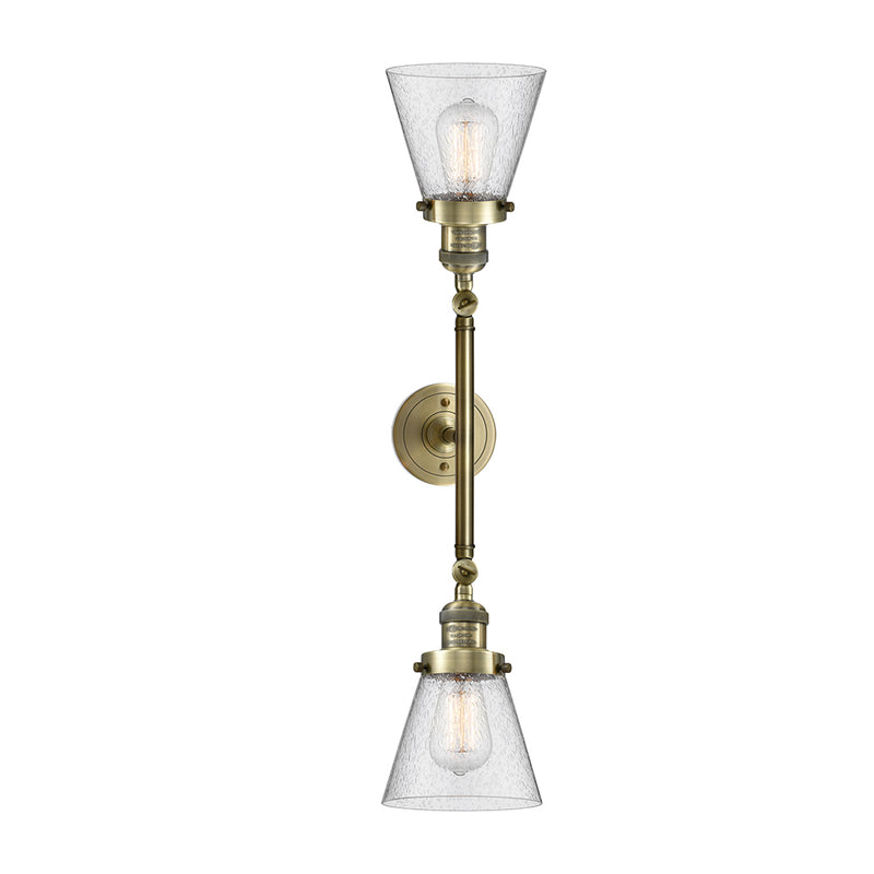 Innovations Lighting Small Cone 2 Light Bath Vanity Light Part Of The Franklin Restoration Collection 208-AB-G64-LED