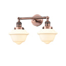 Oxford Bath Vanity Light shown in the Antique Copper finish with a Matte White shade