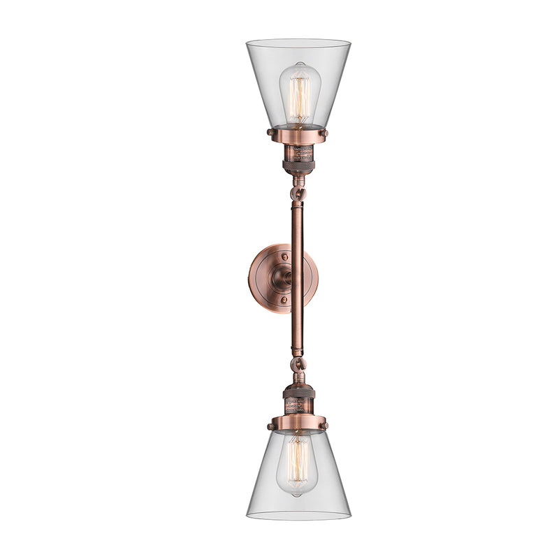 Innovations Lighting Small Cone 2 Light Bath Vanity Light Part Of The Franklin Restoration Collection 208-AC-G62-LED