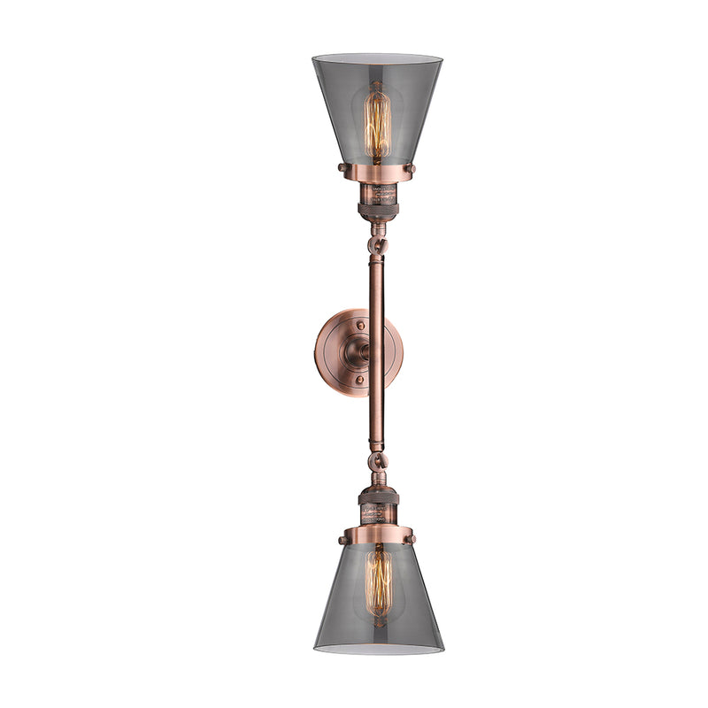 Innovations Lighting Small Cone 2 Light Bath Vanity Light Part Of The Franklin Restoration Collection 208-AC-G63-LED