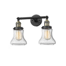 Bellmont Bath Vanity Light shown in the Black Antique Brass finish with a Seedy shade