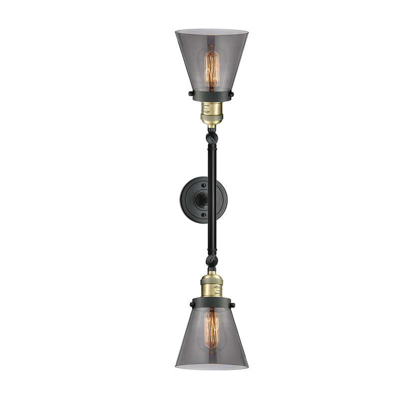 Innovations Lighting Small Cone 2 Light Bath Vanity Light Part Of The Franklin Restoration Collection 208-BAB-G63-LED