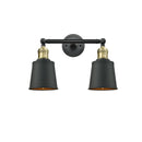 Addison Bath Vanity Light shown in the Black Antique Brass finish with a Matte Black shade