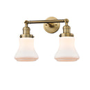 Bellmont Bath Vanity Light shown in the Brushed Brass finish with a Matte White shade