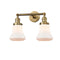 Bellmont Bath Vanity Light shown in the Brushed Brass finish with a Matte White shade