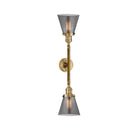 Innovations Lighting Small Cone 2 Light Bath Vanity Light Part Of The Franklin Restoration Collection 208-BB-G63-LED