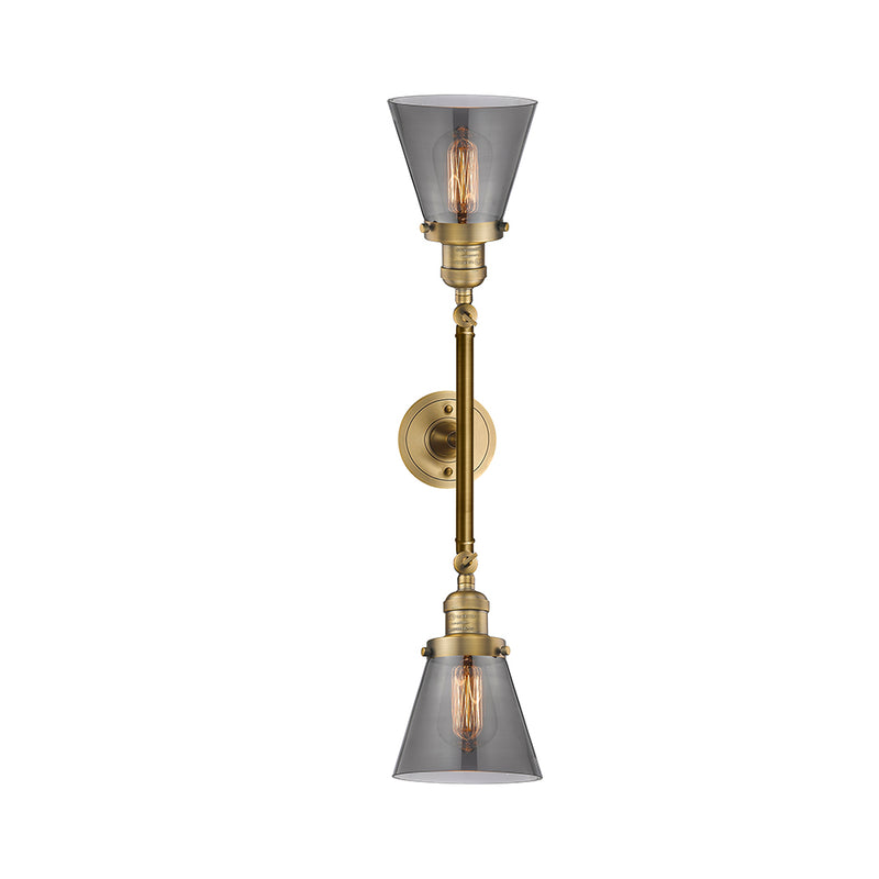 Innovations Lighting Small Cone 2 Light Bath Vanity Light Part Of The Franklin Restoration Collection 208-BB-G63-LED