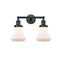 Bellmont Bath Vanity Light shown in the Matte Black finish with a Matte White shade