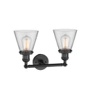 Innovations Lighting Small Cone 2 Light Bath Vanity Light Part Of The Franklin Restoration Collection 208-BK-G62-LED