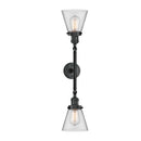 Innovations Lighting Small Cone 2 Light Bath Vanity Light Part Of The Franklin Restoration Collection 208-BK-G62-LED