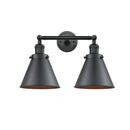 Appalachian Bath Vanity Light shown in the Matte Black finish with a Matte Black shade