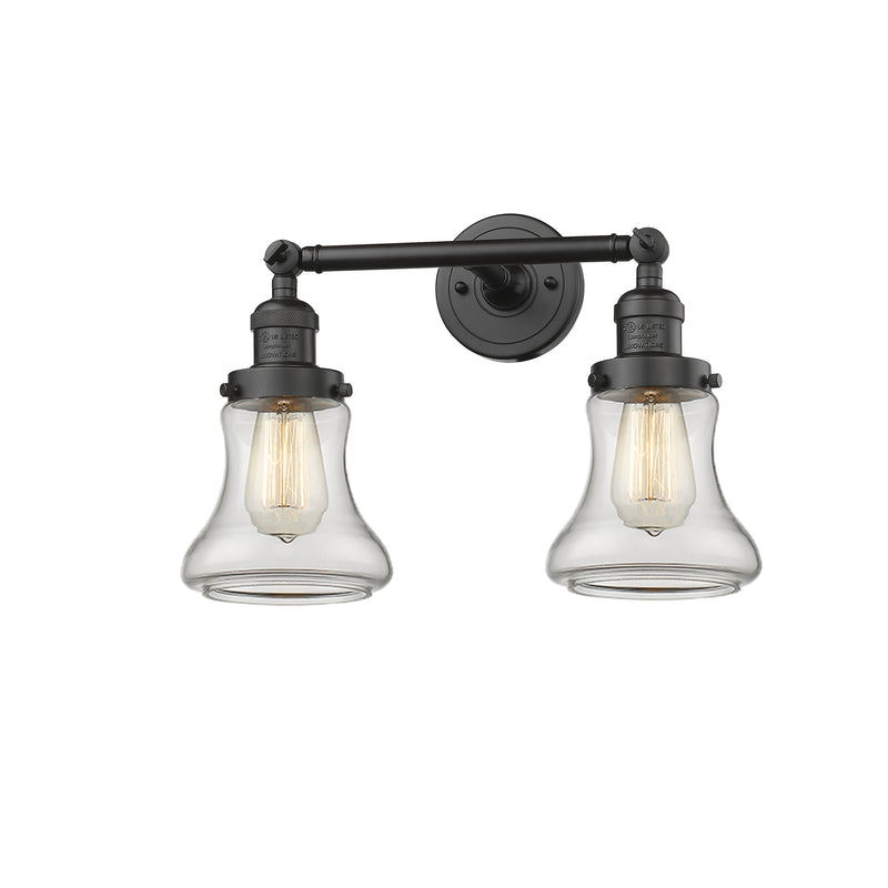 Bellmont Bath Vanity Light shown in the Oil Rubbed Bronze finish with a Clear shade