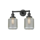 Stanton Bath Vanity Light shown in the Oil Rubbed Bronze finish with a Clear Wire Mesh shade