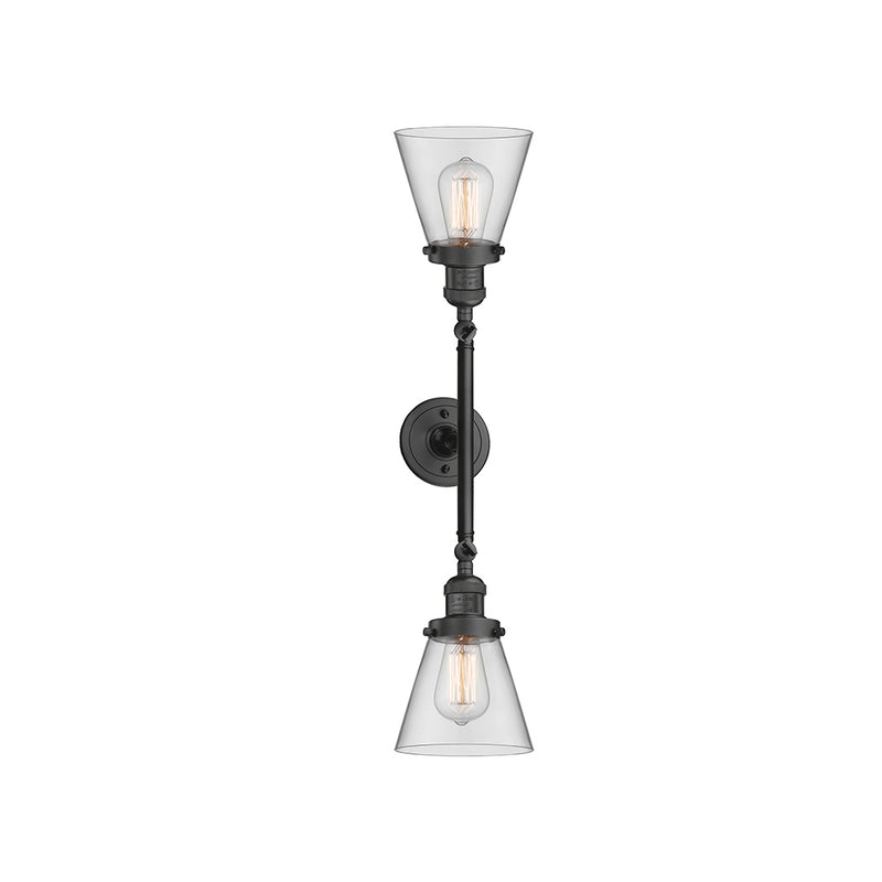 Innovations Lighting Small Cone 2 Light Bath Vanity Light Part Of The Franklin Restoration Collection 208-OB-G62-LED