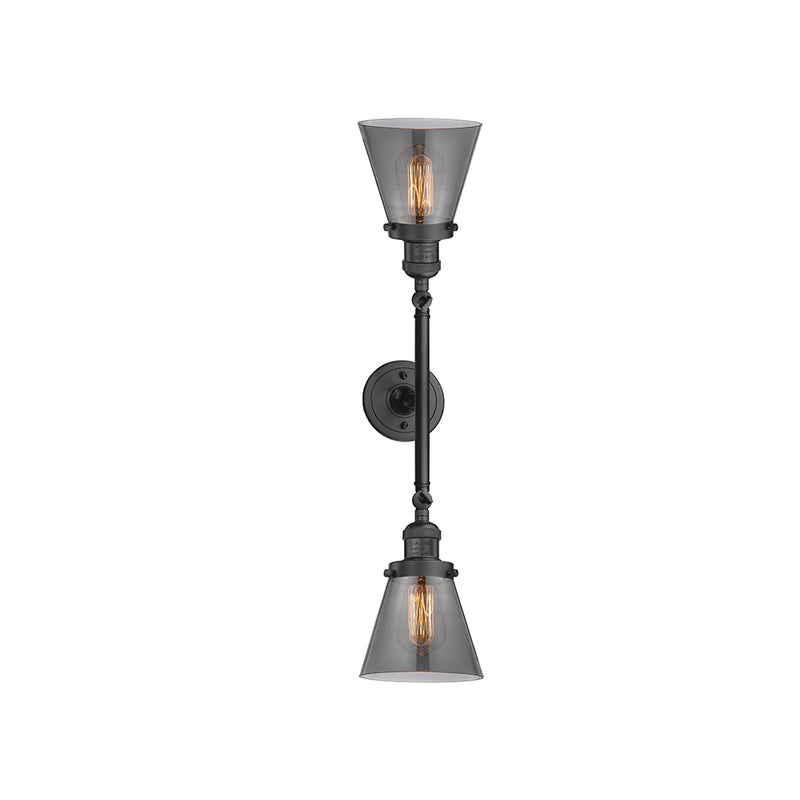 Innovations Lighting Small Cone 2 Light Bath Vanity Light Part Of The Franklin Restoration Collection 208-OB-G63-LED