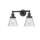 Cone Bath Vanity Light shown in the Oil Rubbed Bronze finish with a Seedy shade